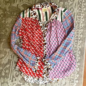Anthropologie patchwork blouse